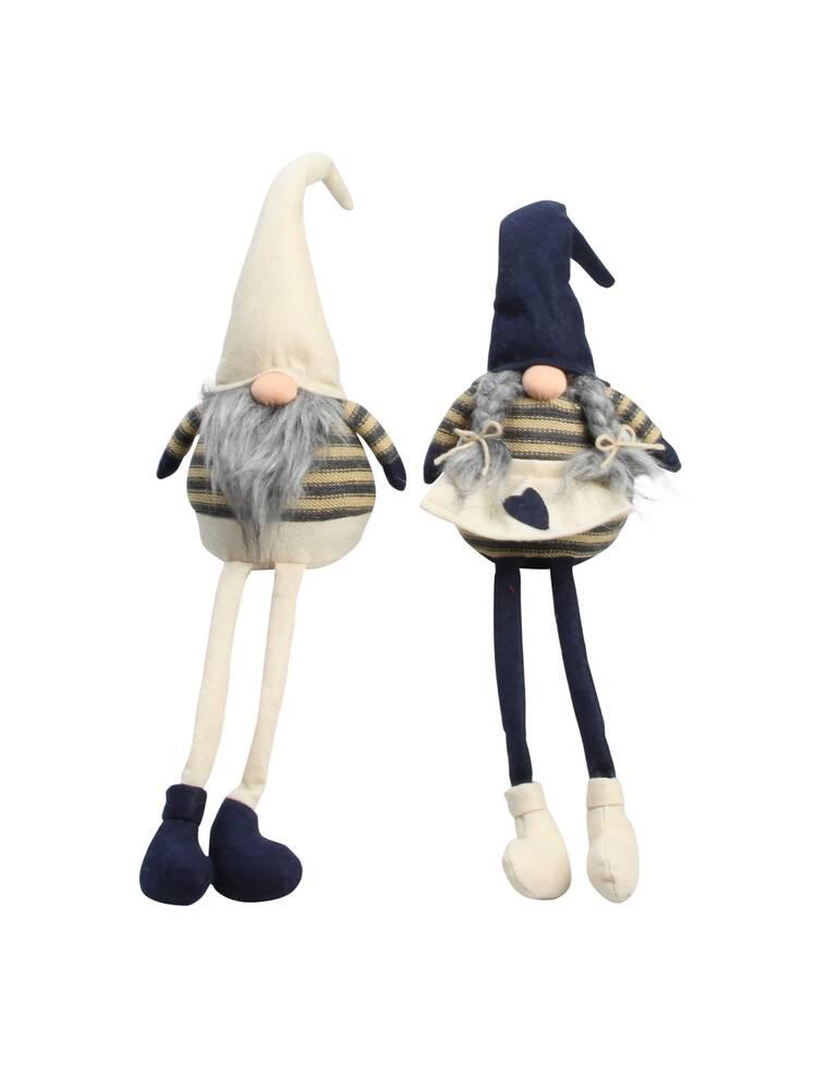 Nisse med hængeben H62 cm blå/hvid assorteret | Plantorama