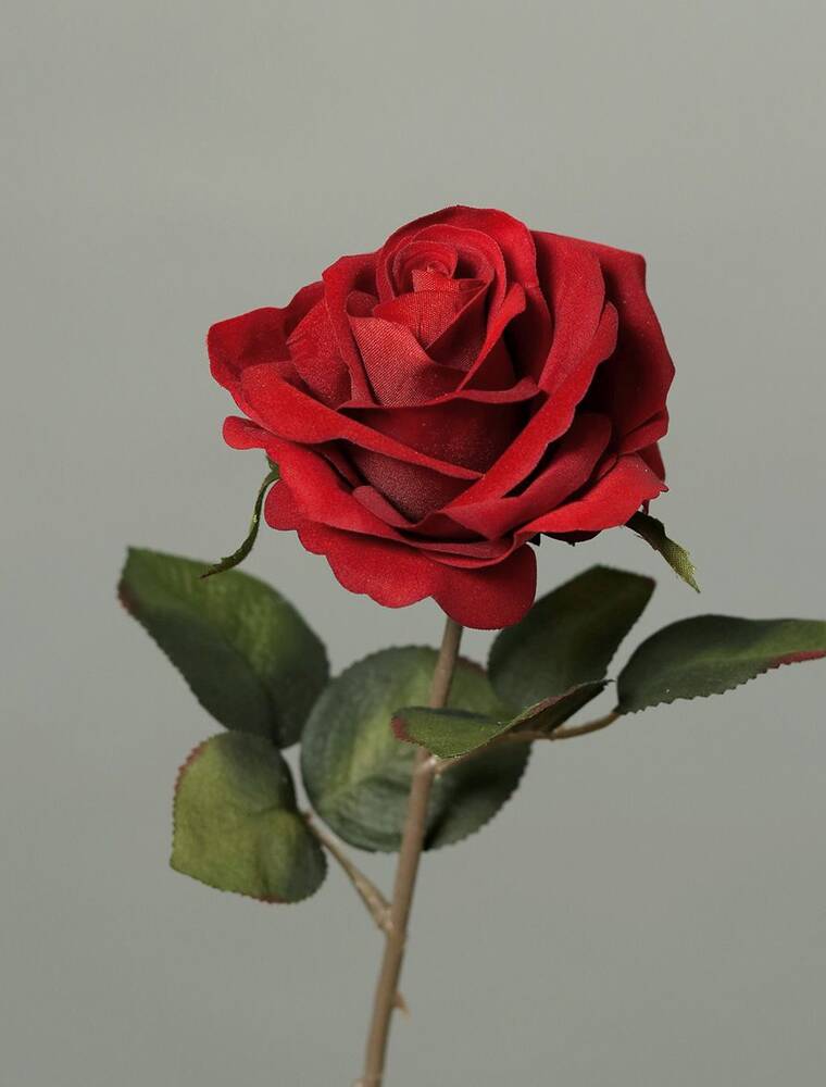 Kunstig Rose H43 cm rød | Plantorama